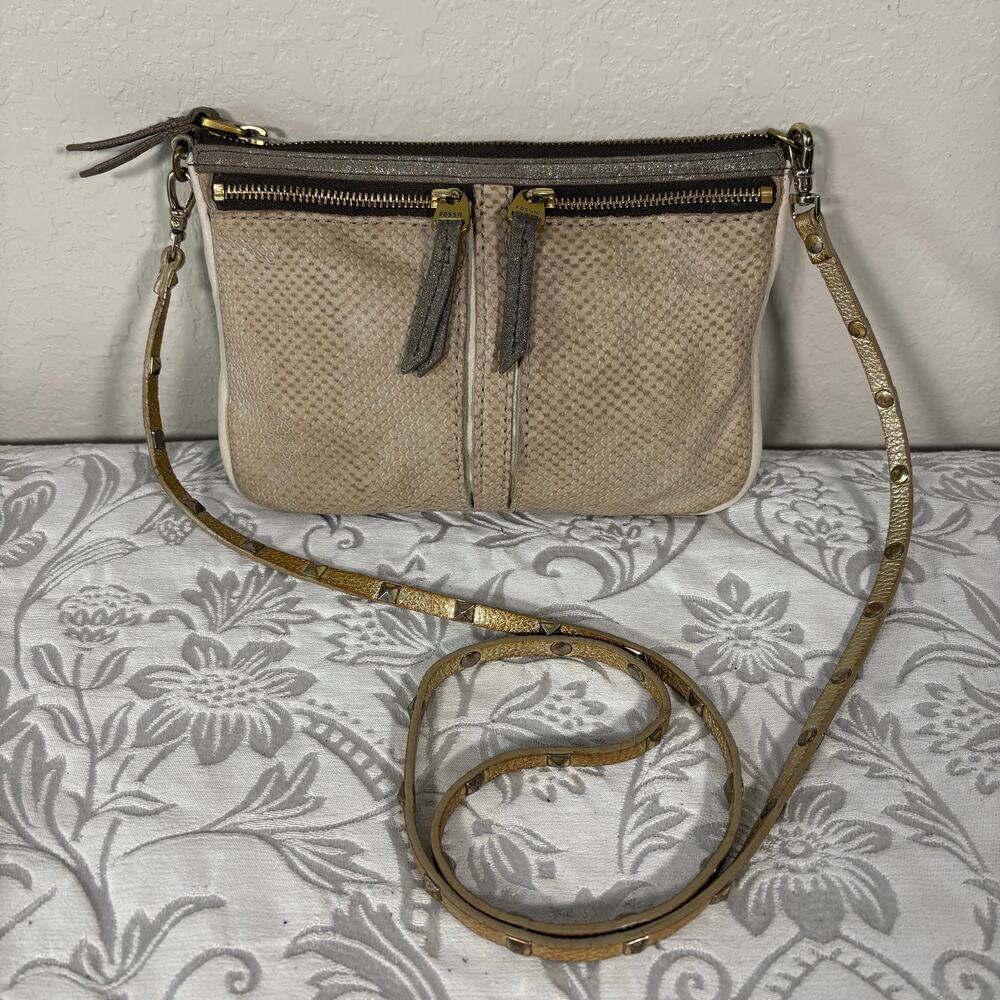 VTG FOSSIL Women’s Leather Crossbody Bag Purse Small Normcore Capsule Wardrobe